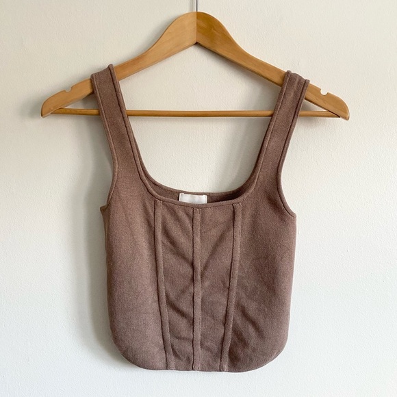 H&M Tops - H&M Knit Crop Tank Top in Tan